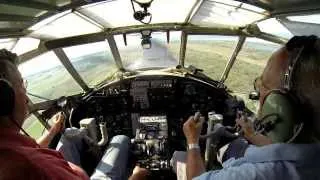 Departure of an Antonov An-2 filmed from the cockpit