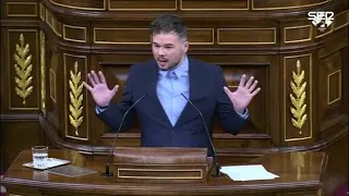 Rufián echa mano de una de las frases más recordadas de Julio Anguita para criticar a Podemos