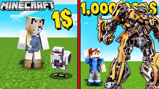 MINECRAFT - ROBOT ZA 1$ VS ROBOT ZA 1,000,000$ | Vito i Bella