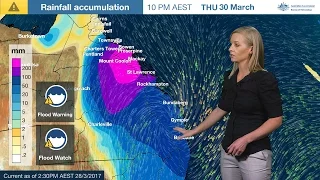 ⚠Weather Update: 2.30 pm AEST update on severe tropical cyclone Debbie, 28 March 2017