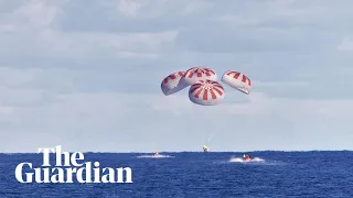 Splashdown: SpaceX capsule carrying Nasa astronauts lands safely