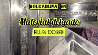 COMO SOLDAR MATERIAL DELGADO CON ALAMBRE FLUX CORED SIN GAS/EJERCICIOS  PLANO / VERTICAL DESCENDENTE