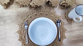 Crochet Napkin jute