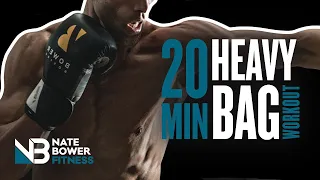Ultimate 20 Minute Heavy Bag Boxing Workout Round 9 | NateBowerFitness