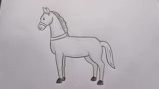 how to draw horse drawing easy step by step @DrawingTalent