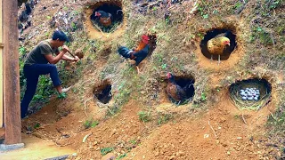 FULL VIDEO : 150 Day Construction of cages to avoid cold and incubate eggs for chickens