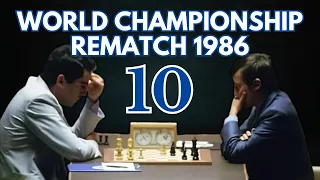 Garry Kasparov vs Anatoly Karpov | World Championship Rematch 1986 | Round 10
