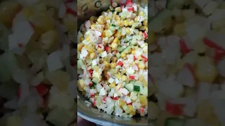 🦀 мой крабовый салат 🥗  рецепт в описании 😉