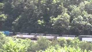 Norfolk Southern 65J and 21G meet up at Horseshoe Curve