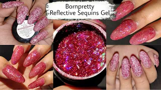 @BornPrettyBPS Reflective Sequins Gel live swatches and Review #gelpolish #bornpretty #sequinsgel