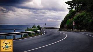 Italian Coast Drive in the Rain - Relaxing Rain, Wind & Windshield Wiper Sounds - 4k ASMR