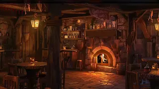 Medieval Tavern Ambience | Tavern Music Fireside Crackling | For Sleep, Relaxation