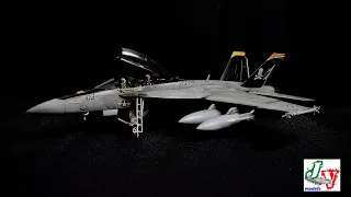 Hasegawa F/A-18F Super Hornet “VF103 Jolly Rogers” 1/48 scale FULL VIDEO BUILD