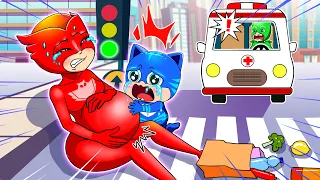 Mommy, Be Strong! 😢 The Ambulance Is Coming!? - Catboy's Life Story - PJ MASKS 2D Animation