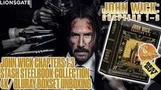 John Wick Chapters 1-3 Stash 4K / Bluray Steelbook Collection UNBOXING Feat  @MartialArtsTheater3000