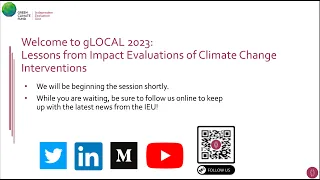 Lessons from Impact Evaluations of Climate Change Interventions - IEU at gLOCAL2023