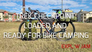 Trek Checkpoint Loaded for Bike Camping Trip at Ray Roberts Texas State Park