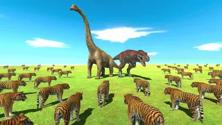 Dinosaurs VS Tiger - Which Dinosaur Can Destroy All Tiger?