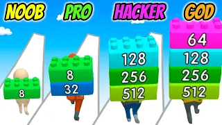 Brick Runner 2048 - NOOB vs PRO vs HACKER vs GOD