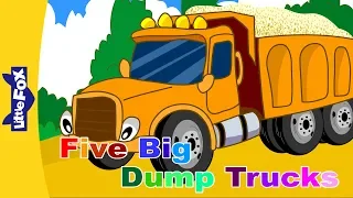 Five Big Dump Trucks | Learning Songs | Little Fox | Animated Songs for Kids