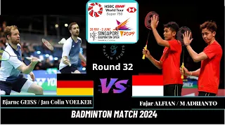 F ALFIAN/M ARDIANTO (INA) vs Bjarne GEISS/J VOELKER (GER)[MD][R32]| Singapore Open 2024 Badminton