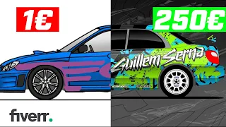 pido a diseñadores de FIVERR que hagan un NUEVO VINILO para mi SUBARU de RALLYS