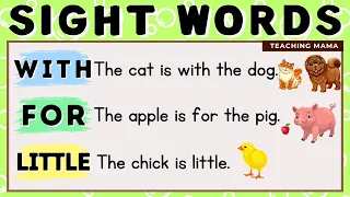 LET'S READ! | SIGHT WORDS SENTENCES | WITH, FOR, LITTLE | PRACTICE READING ENGLISH | TEACHING MAMA
