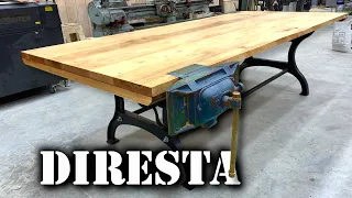 DiResta Vintage Shop Table with 2 Emmert  Vises