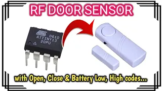 #60 DIY 433MHz RF Door Window Sensor with battery low code using ATTiny13