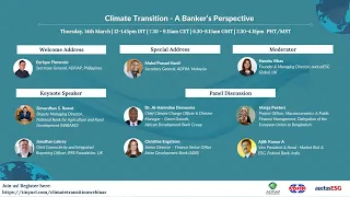 Webinar - Climate Transition - A Banker's Perspective