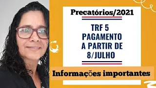 💥TRF-5  precatórios será pagos  em julho segundo AVISO do tribunal regional Federal da 5° região