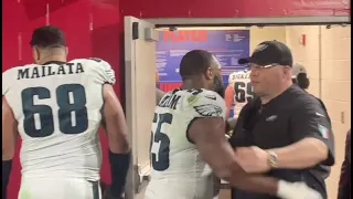 Watch Eagles players, Hurts, Kelce after being stunned by Bucs. In Tears!!