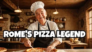 Amazing pizza chef in Rome, one of the oldest pizza chefs, making pizza with love for 57 years