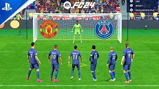 RONALDO MESSI ! EA FC 24  MANCHESTER UNITED VS PSG ! PENALTY SHOOTOUT PS5