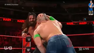 John Cena Vs Braun Strowman Vs Elias WWE Raw 05-02-2018 (Full Match)