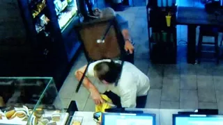 Starbucks customer takes on armed robber