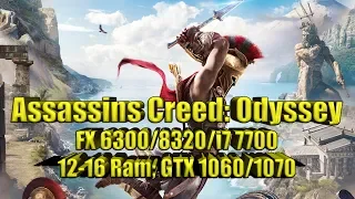 Assassins Creed: Odyssey народный тест (FX6300/8320/i7 7700; 12-16 Ram; GTX 1060/1070)