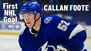 Callan Foote #52 (Tampa Bay Lightning) first NHL goal Jan 30, 2021