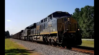 CSX N319-24 pounds into Eastover with mid train DPU & 109 cars