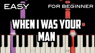 WHEN I WAS YOUR MAN ( LYRICS ) - BRUNO MARS | EASY PIANO