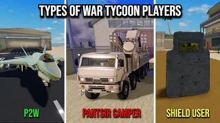 Types of Players in War Tycoon