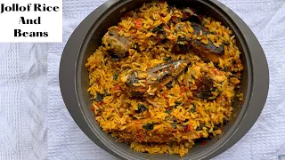 Palm Oil Jollof Rice And Beans | Jollof Rice And Beans Recipe