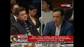 Sen. Trillanes, inakusahan si Vice Mayor Duterte na miyembro umano ng drug triad