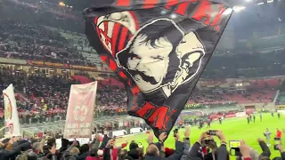 Milan-Empoli 1-0. I ragazzi sotto la Sud. Coro "da una vita lo cantiamo.." #acmilan #curvasudmilano