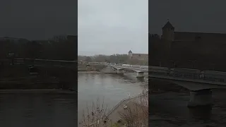 Border Narva Estonia Ivangorod Russia граница Нарва/Ивангород