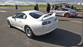 1000HP Toyota Supra 2JZ vs Porsche 997.2 Turbo ES Motors (1200HP)