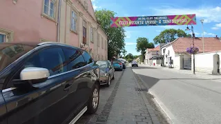 Nice small walk down the main street in Kuressaare, Estonia, 4k with sound