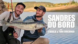 Pêche du sandre et de la perche du bord en lac avec Charlie et Tom Couchoud
