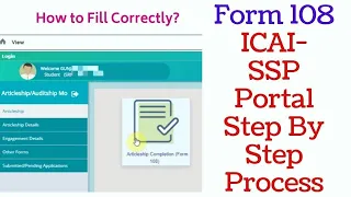 ICAI Articleship Completion Form 108 Fill Up Step By Step Guide Full Video ❣️ ICAI CompletionForm108