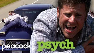 Shawn JUMPS ON the Car | Psych